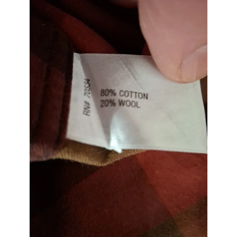 Orvis Mens XXL Tall Brown Plaid‎ Button Up Shirt Long Sleeve Wool Blend